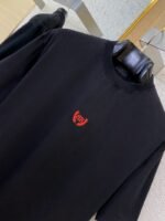 Balenciaga Wheat Ears Letters Embroidered Short Sleeve T-Shirt Black - 图片 6