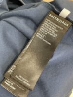 Balenciaga Wheatsheaf Letters Embroidered Short Sleeve T-Shirt Blue - 图片 9