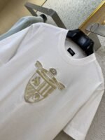 Fendi Emblem Embroidered Short Sleeve T-Shirt White - 图片 6