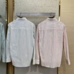 Dior Logo Embroidered Striped Lapel Shirt White - 图片 2