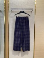 Balenciaga Logo Embroidered Check Casual Trousers