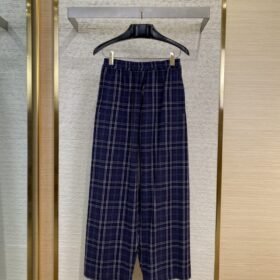 Balenciaga Logo Embroidered Check Casual Trousers