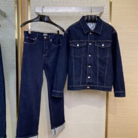 Dior Old Flower Lapel Denim Trousers
