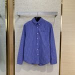 Miu Miu Logo Check Long Sleeve Shirt