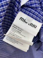 Miu Miu Logo Check Long Sleeve Shirt - 图片 9