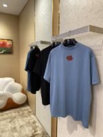 Balenciaga Tape Seal Print Short Sleeve T-Shirt Blue - 图片 3