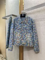 LV Colourful Checkerboard Print Denim Jacket - 图片 5