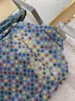 LV Colourful Checkerboard Print Denim Jacket - 图片 8