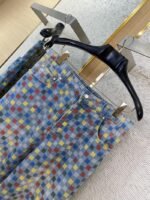 LV Colourful Checkerboard Print Denim Trousers - 图片 6