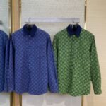 Gucci turndown collar Printed Long Sleeve Shirt Green