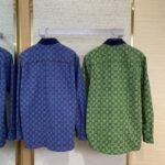 Gucci turndown collar Printed Long Sleeve Shirt Green - 图片 2