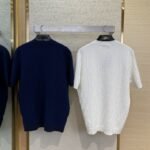 Fendi FF Jacquard Knit Short Sleeve T-Shirt Navy - 图片 2