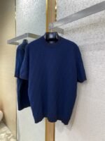 Fendi FF Jacquard Knit Short Sleeve T-Shirt Navy - 图片 5