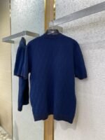 Fendi FF Jacquard Knit Short Sleeve T-Shirt Navy - 图片 7