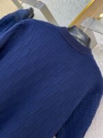 Fendi FF Jacquard Knit Short Sleeve T-Shirt Navy - 图片 8