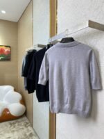 Fendi Embossed Logo Polo Neck Short Sleeve Grey - 图片 4