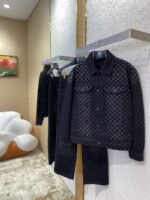 LV tessellated washed flocked denim outerwear - 图片 4
