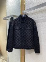 LV tessellated washed flocked denim outerwear - 图片 5
