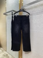 LV tessellated washed and flocked denim trousers - 图片 7