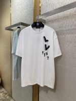 LV Printed Round Neck Short Sleeve T-Shirt - 图片 5