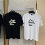 LV Neon Print Round Neck Short Sleeve Black