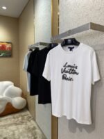 LV Neon Print Round Neck Short Sleeve Black - 图片 3