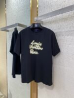 LV Neon Print Round Neck Short Sleeve Black - 图片 5