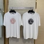 LV Logo Printed Crew Neck Short Sleeve T-Shirt Pink