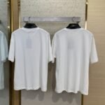 LV Logo Print Crew Neck Short Sleeve T-Shirt Black - 图片 2