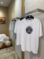 LV Logo Print Crew Neck Short Sleeve T-Shirt Black - 图片 3