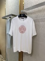 LV Logo Printed Crew Neck Short Sleeve T-Shirt Pink - 图片 5