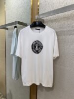 LV Logo Print Crew Neck Short Sleeve T-Shirt Black - 图片 5