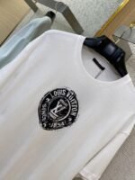 LV Logo Print Crew Neck Short Sleeve T-Shirt Black - 图片 6