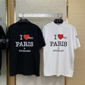 Balenciaga Love Print Short Sleeve T-Shirt Black