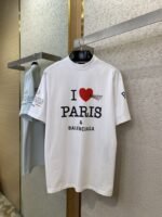 Balenciaga Love Print Short Sleeve T-Shirt White - 图片 5
