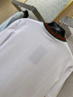 Gucci Red and Green Woven Neckline Crew Neck Short Sleeve T-Shirt White - 图片 8