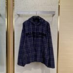 Balenciaga Plaid Zip Hooded Jacket