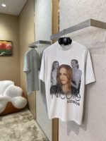 Balenciaga Hole-Ripped Portrait Print Round Neck Short Sleeve T-Shirt - 图片 3