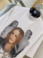 Balenciaga Hole-Ripped Portrait Print Round Neck Short Sleeve T-Shirt - 图片 6