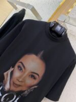 Balenciaga Distressed Portrait Print Round Neck Short Sleeve T-Shirt - 图片 6