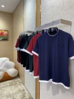 Prada Fake Double Layer Short Sleeve T-Shirt Green - 图片 3