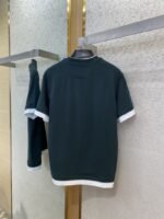 Prada Fake Double Layer Short Sleeve T-Shirt Green - 图片 7
