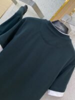 Prada Fake Double Layer Short Sleeve T-Shirt Green - 图片 8