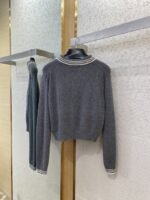 Miu Miu Cutout Lapel Long Sleeve Sweater - 图片 7