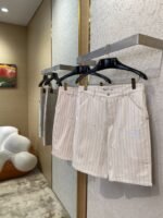 Dior Logo Embroidered Striped Shorts White - 图片 3