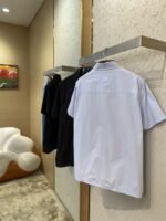 LV Gradient Floral Embroidery Short Sleeve Shirt Black - 图片 4