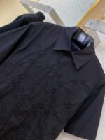 LV Gradient Floral Embroidery Short Sleeve Shirt Black - 图片 6