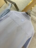 LV Gradient Floral Embroidery Short Sleeve Shirt Blue - 图片 8