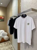 Gucci Green Rose 3D Embroidery Short Sleeve White - 图片 3