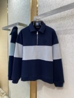 Miu Miu Lapel Embroidered Half Zip Colour Block Sweatshirt - 图片 5